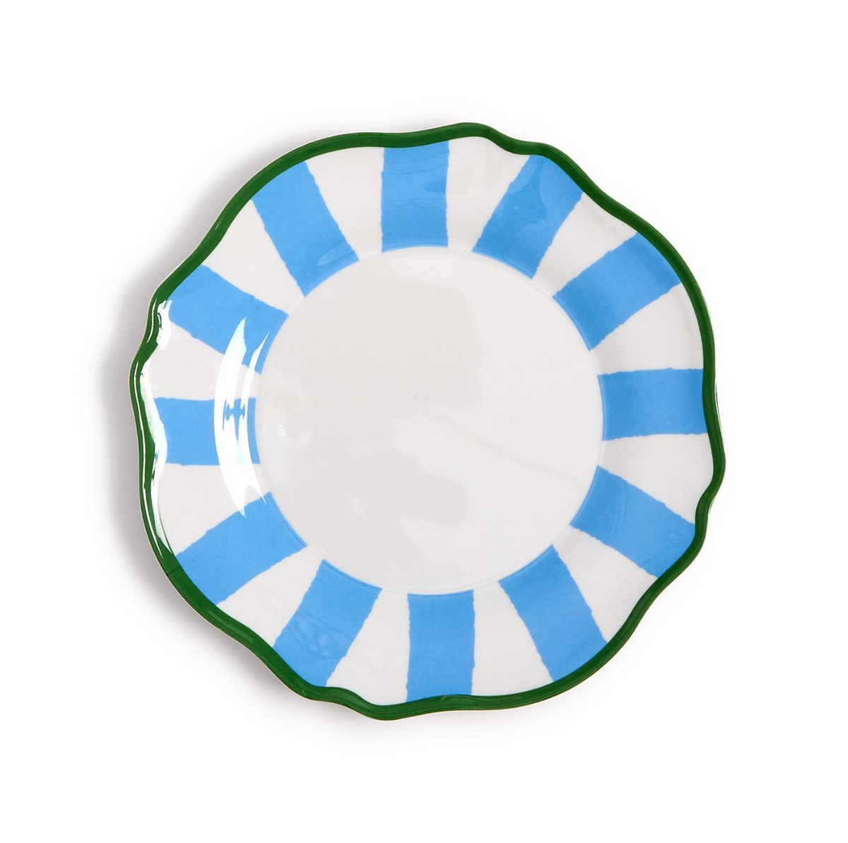 Set of 4 French Blue Striped Salad / Dessert Plates