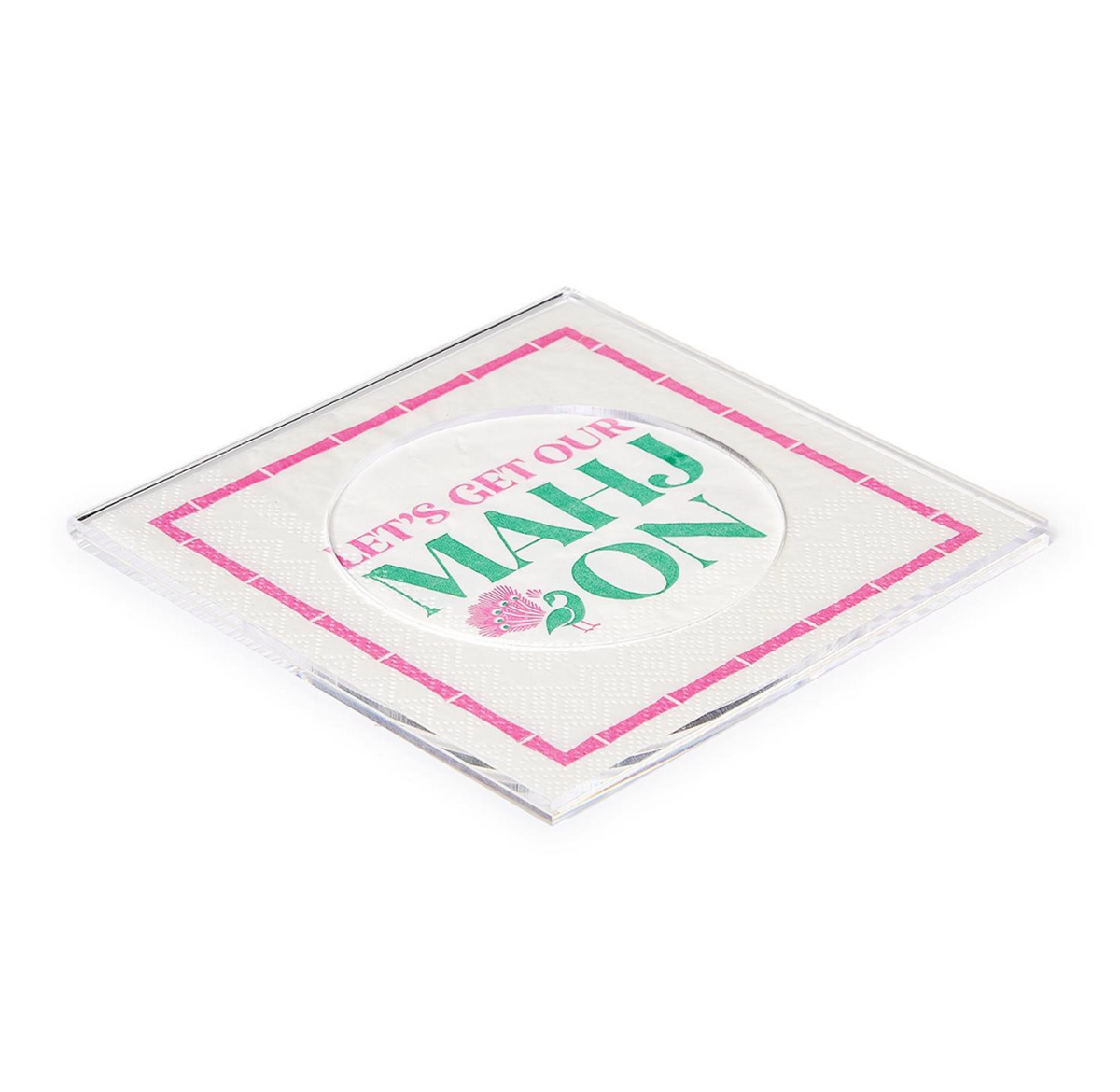 Set of 4 Clear Cocktail Coasters in Gift Box