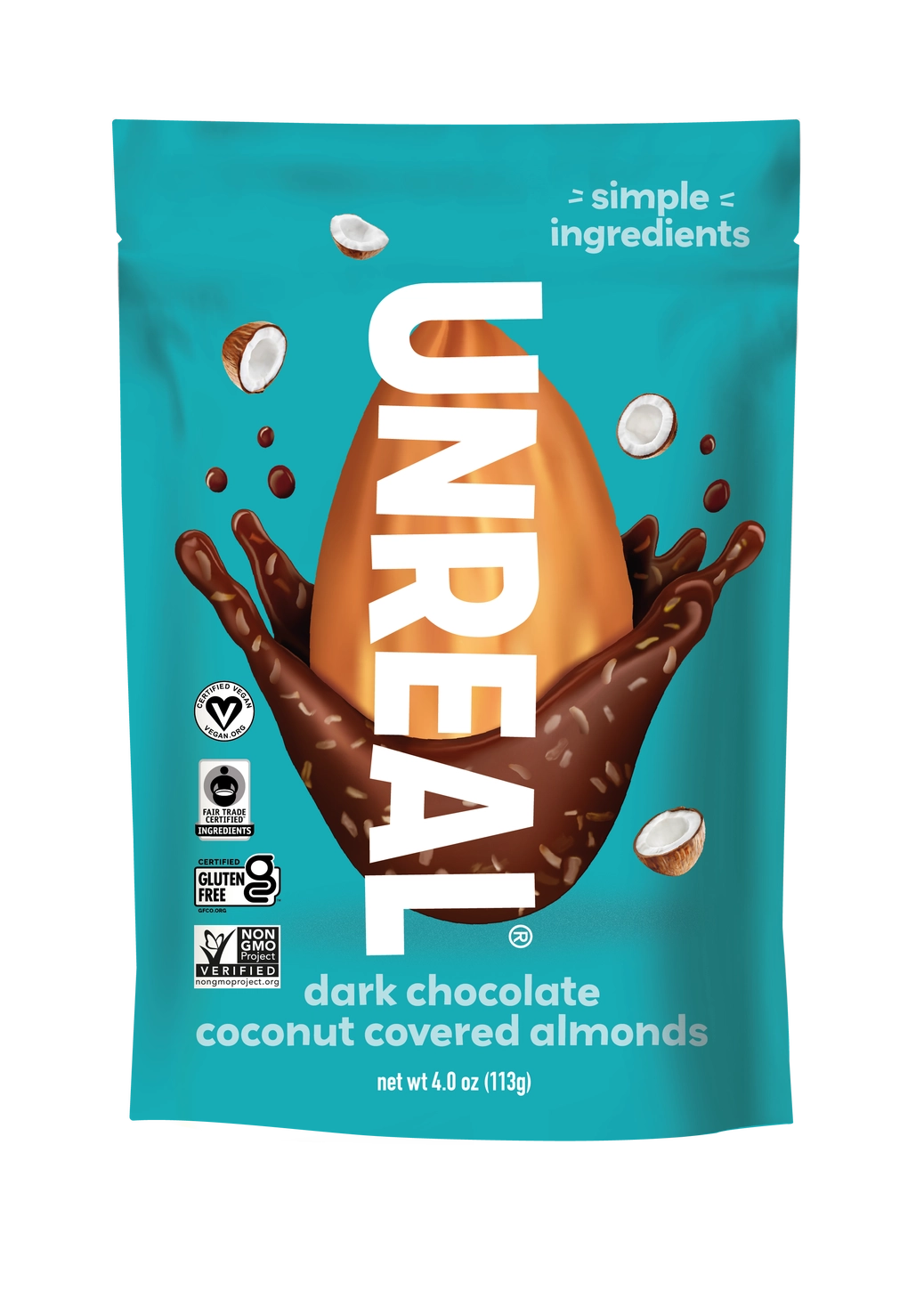 Dark Chocolate Coconut Covered Almonds - 6 Bags