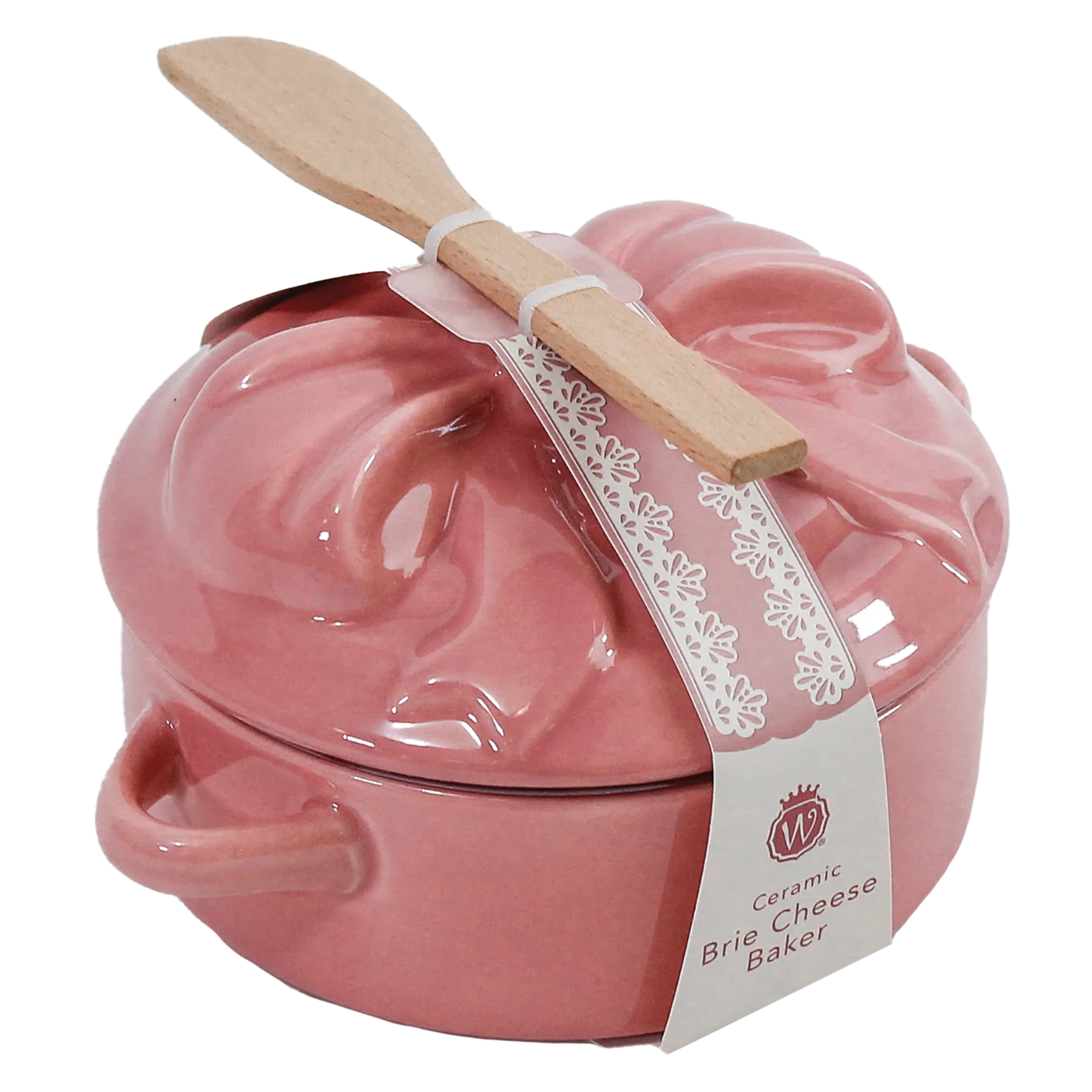 Figural Pink Bow Brie Baker